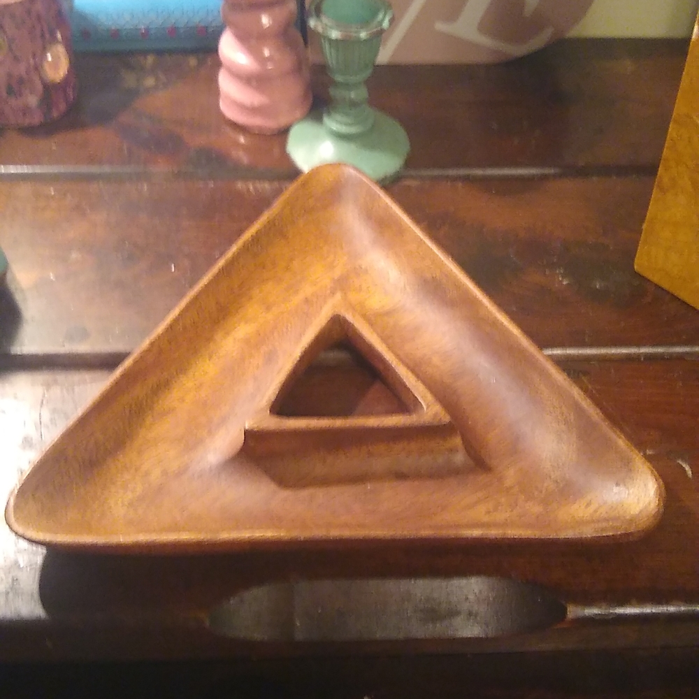 Pacific Merchants Triangular Wooden Tray